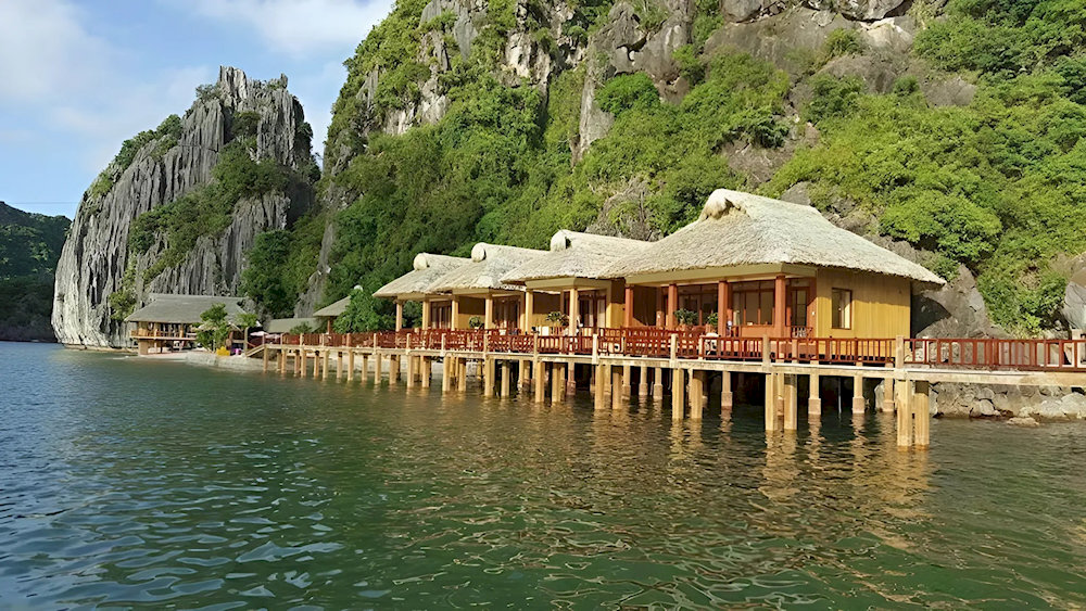 Nam Cat Island is covered with a huge, green vegetation 